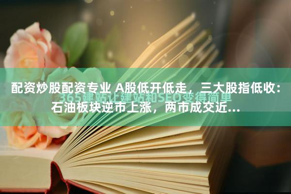 配资炒股配资专业 A股低开低走，三大股指低收：石油板块逆市上涨，两市成交近...